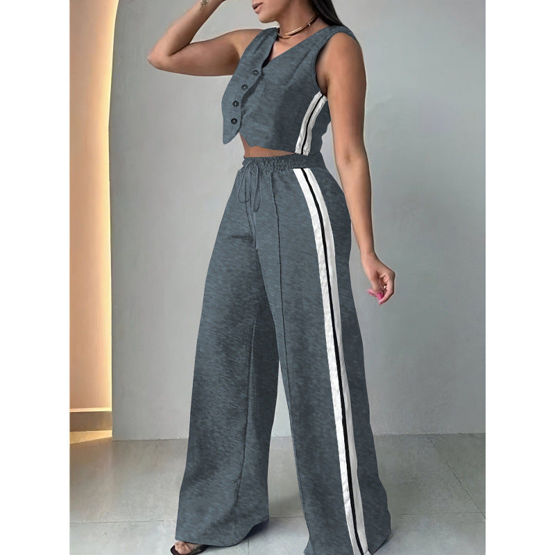 Damen Zweiteiliges Sport-Outfit mit weitem Schnitt und elastischem Bund Drune