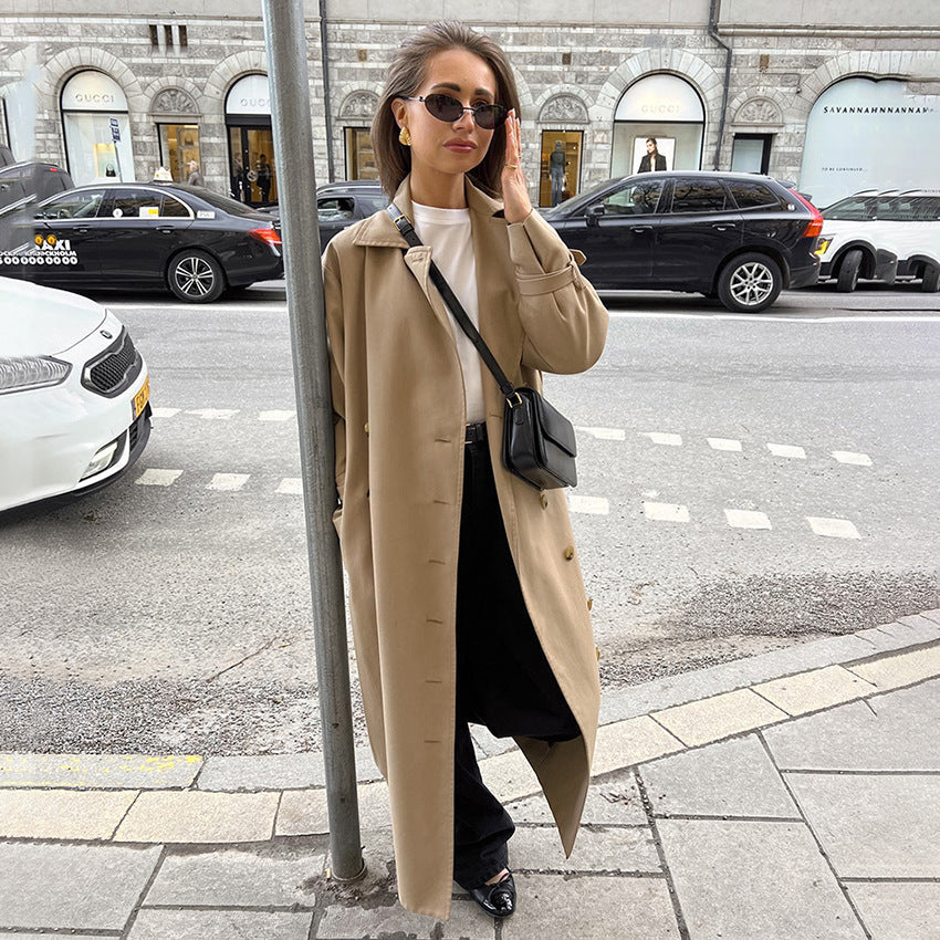 Damen Eleganter Trenchcoat mit hochwertiger Verarbeitung und lockerem Schnitt Drune