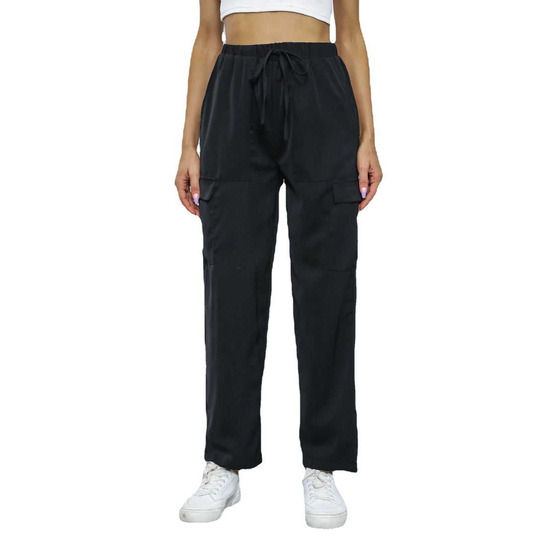 Damen Cargo-Hose mit Tunnelzug, geradem Bein und aufgesetzten Taschen Drune