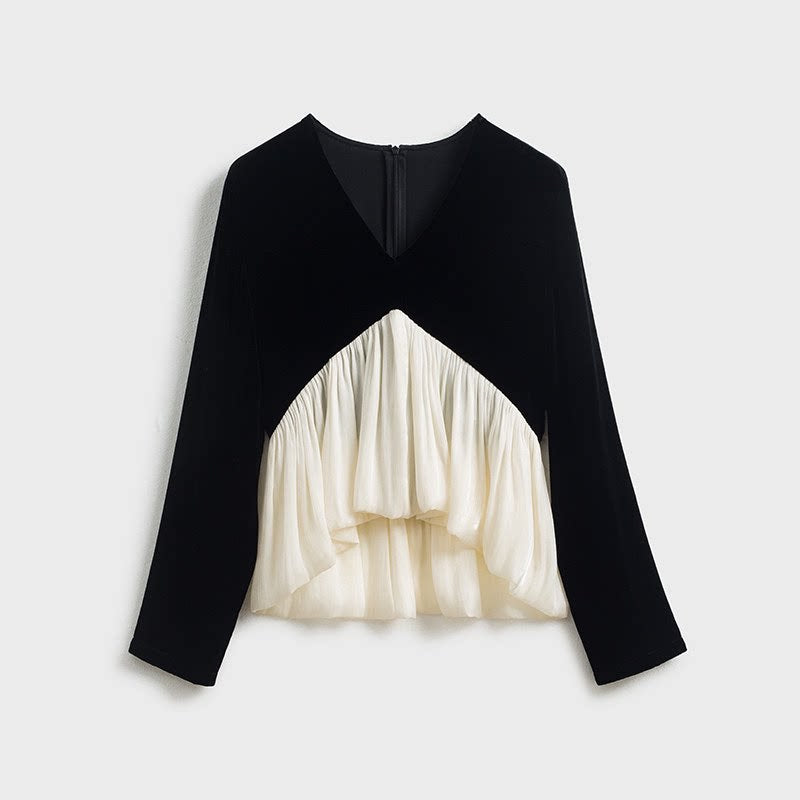 Damen Elegante Bluse mit Drapierung Drune