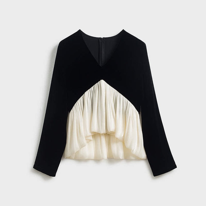 Damen Elegante Bluse mit Drapierung Drune