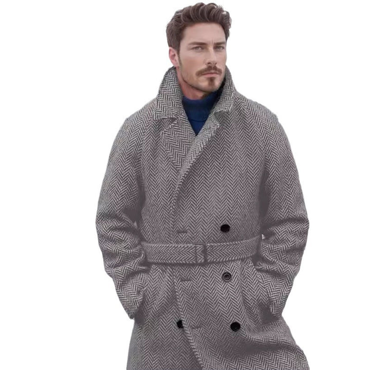 Herren eleganter und warmer Wollmantel Drune