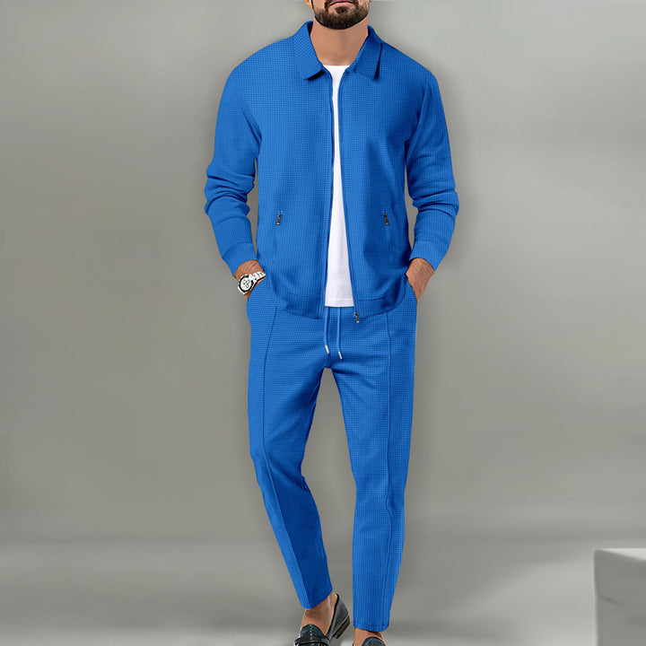 Herren modisches Freizeit-Ensemble mit strukturiertem Obermaterial und elastischem Bund Drune