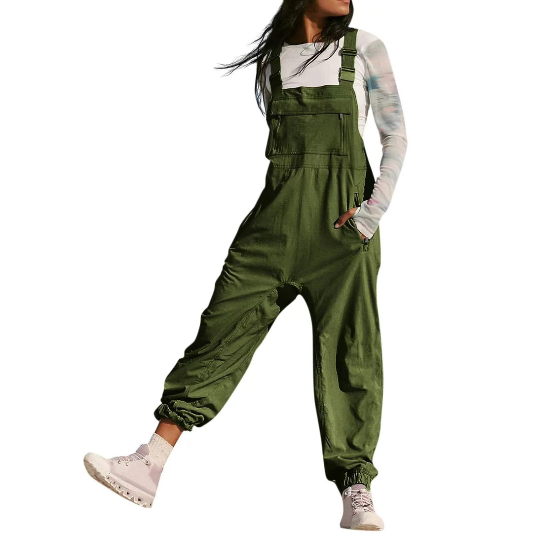 Damen Lässiger Jumpsuit mit praktischen Taschen und elastischem Saum Drune