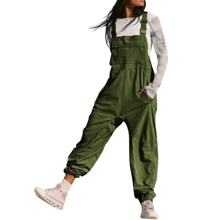 Damen Lässiger Jumpsuit mit praktischen Taschen und elastischem Saum Drune