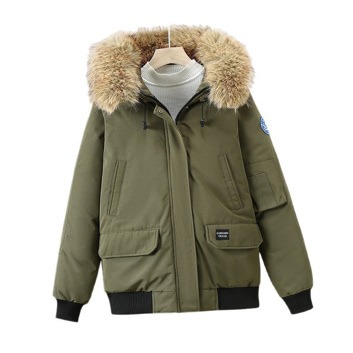 Damen Winterjacke mit abnehmbarem Kunstfellkragen und großen Taschen Drune