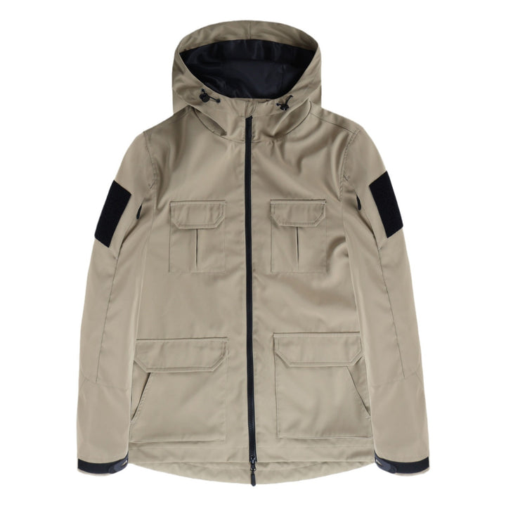 Men's  technical hooded field jacket with multi-flap utility pockets Drune