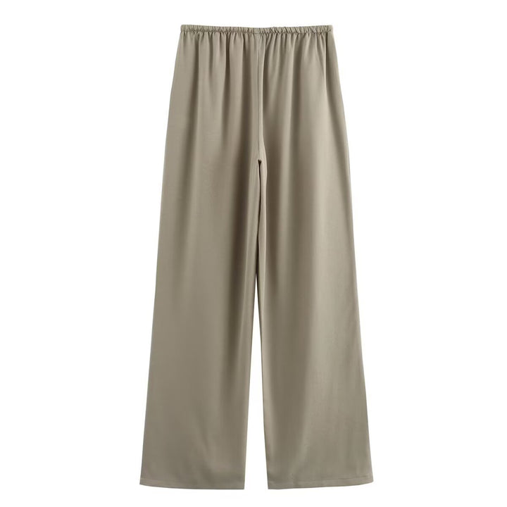 Damen weite Lounge‑Hose mit elastischem Tunnelzugbund und Eingrifftaschen Drune