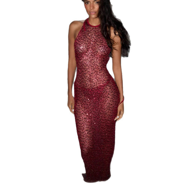 Damen Glamouröses Schwimmdress aus funkelndem Spitzenmaterial Drune