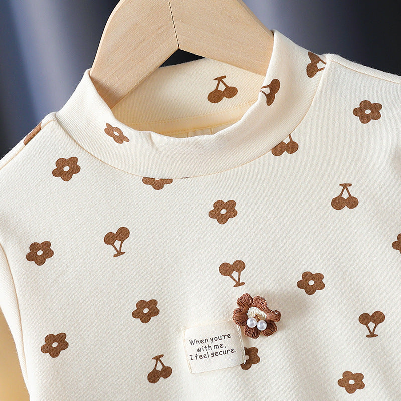 Mädchen Langarmshirt mit verspieltem Blüten- und Tierdesign Drune