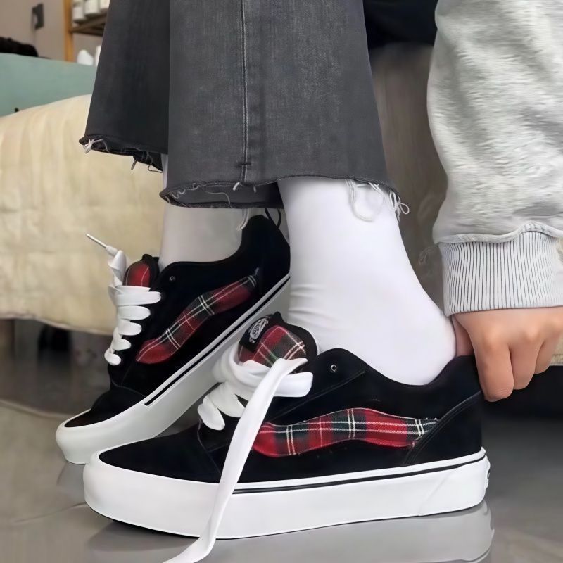 Damen Modische Sneakers mit kariertem Design und bequemem Fußbett Drune