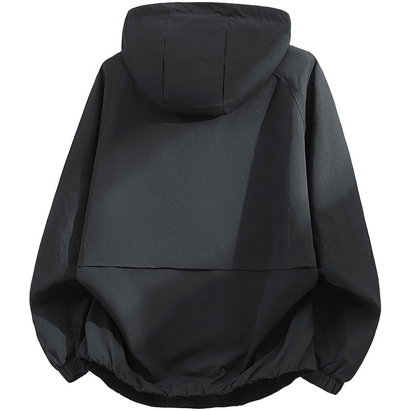 Herren Oversized Kapuzen‑Softshelljacke mit technischer Oberfläche und Kordelzugsaum Drune