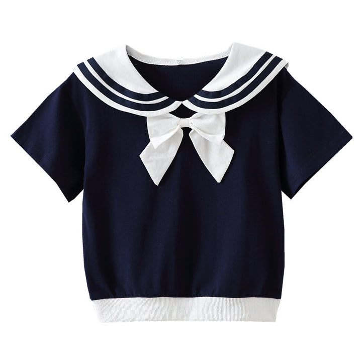 Mädchen Matrosen-T-Shirt mit Schleifendetail Drune