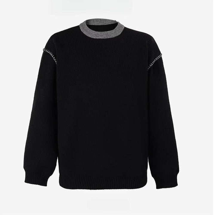 Damen Modischer Grobstrickpullover mit hochgeschlossenen Kragen Drune