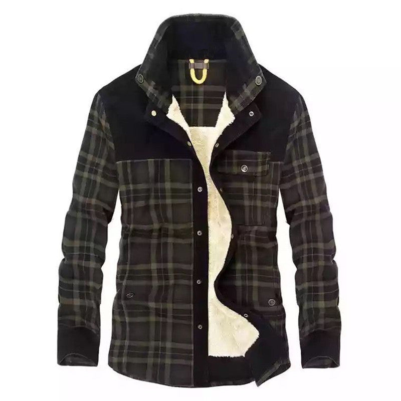 Herren Fleecegefütterte Flanelljacke Drune