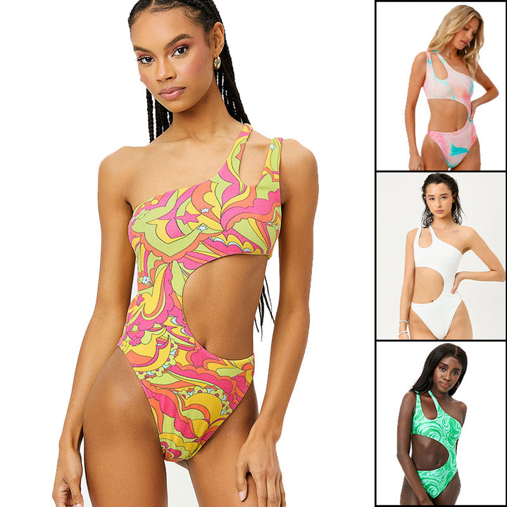 Damen Einteiliger Badeanzug mit innovativem Cut-Out und asymmetrischem Design Drune