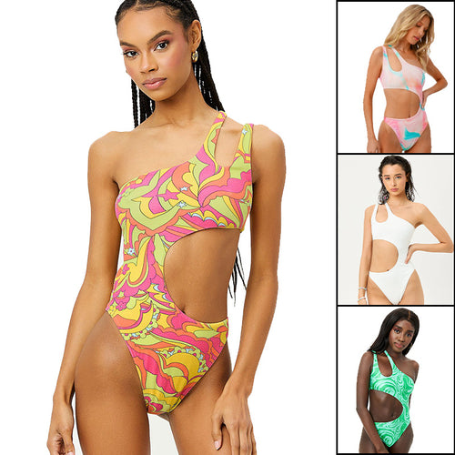 Damen Einteiliger Badeanzug mit innovativem Cut-Out und asymmetrischem Design Drune