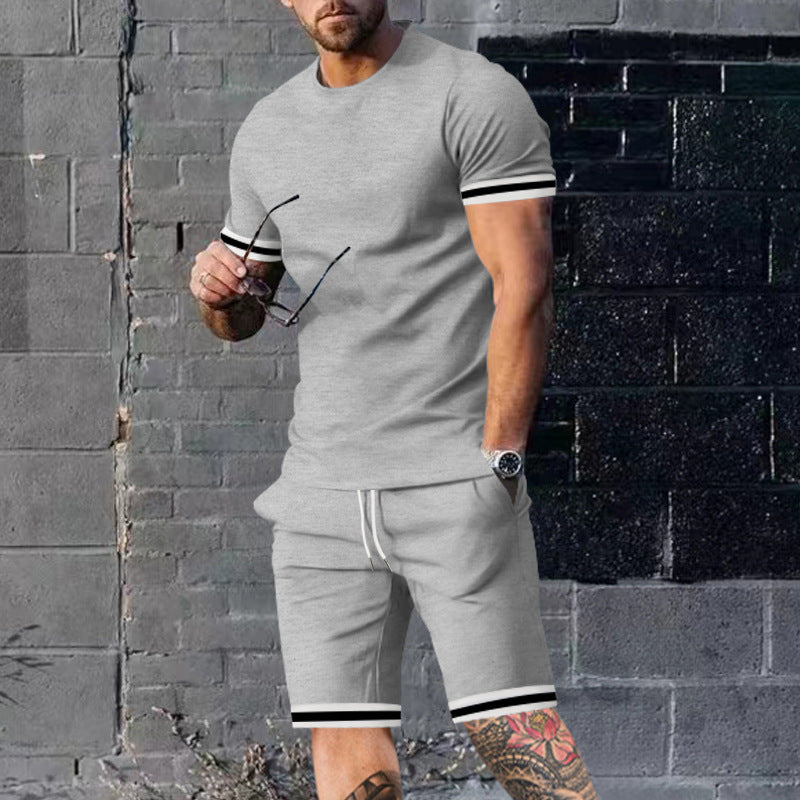 Herren Sportliches Freizeitset mit Kurzarmshirt und Short Drune