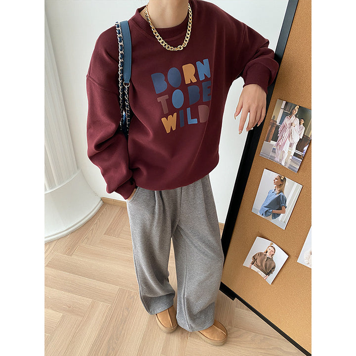 Damen Sweatshirt mit buntem Grafikdruck und lässigem Schnitt Drune