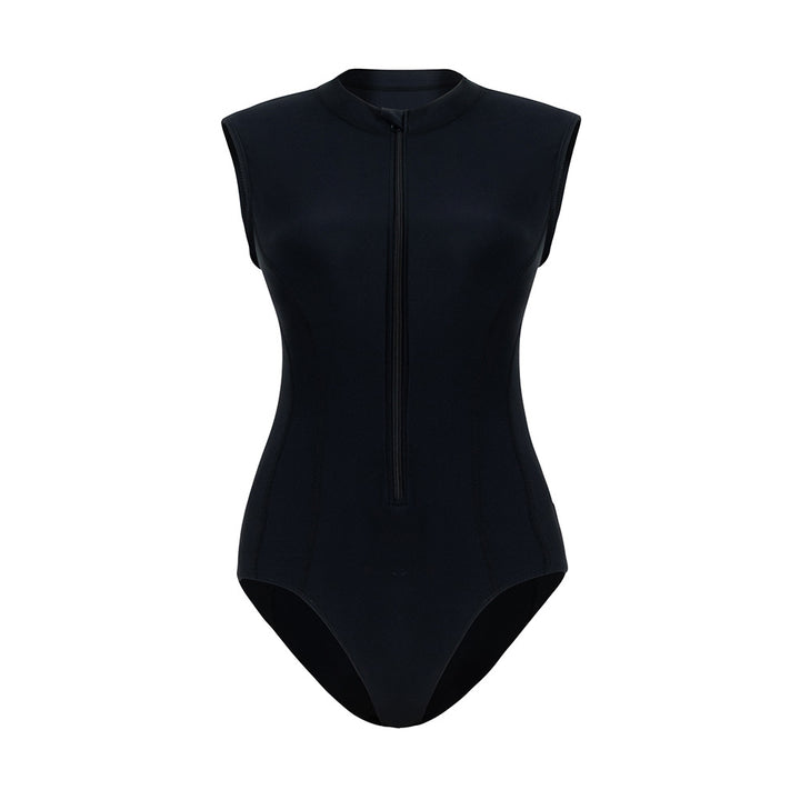 Damen Sportlicher Schwimmanzug mit hochgeschlossenem Kragen Drune