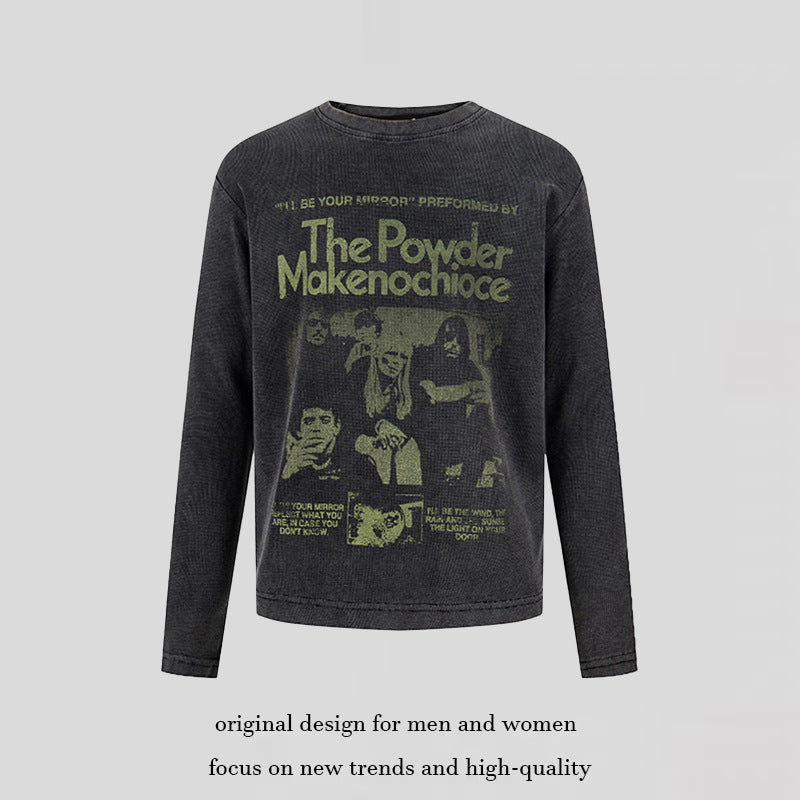 Damen Vintage-Grafik-Sweatshirt mit Used-Waschung, Rundhalsausschnitt und Relaxed-Fit Drune