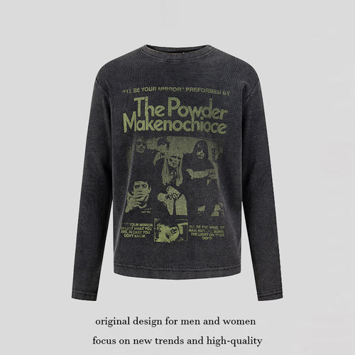 Damen Vintage-Grafik-Sweatshirt mit Used-Waschung, Rundhalsausschnitt und Relaxed-Fit Drune