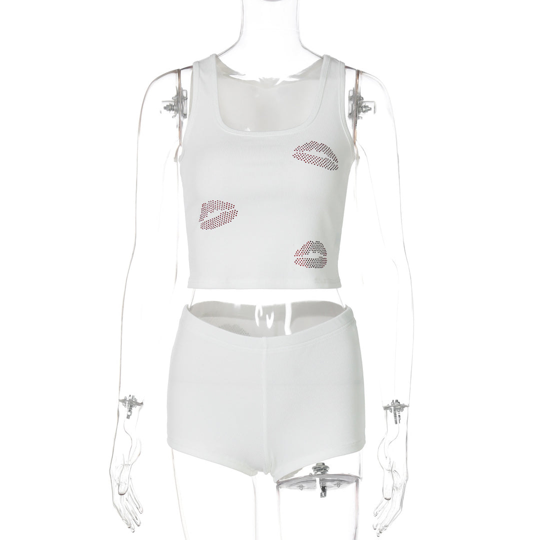 Damen Crop-Top und Shorts Set Drune