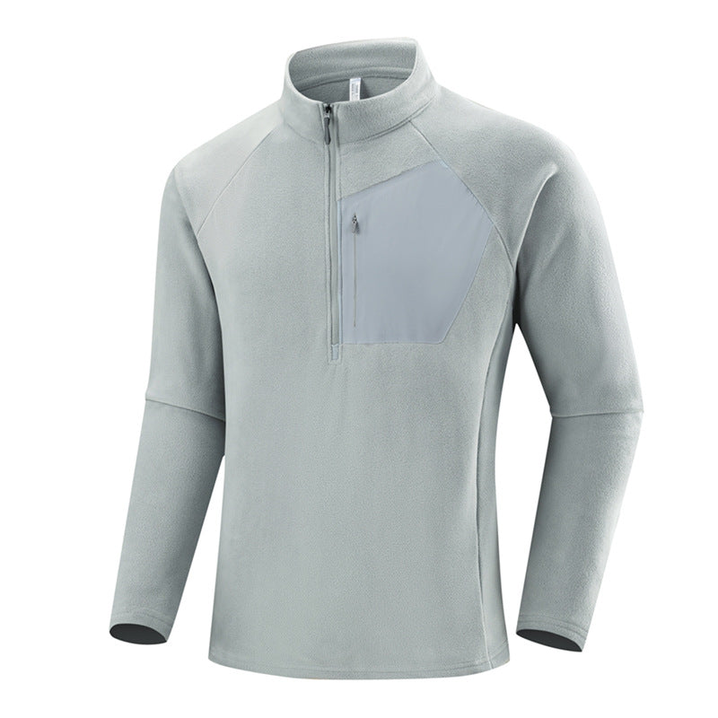 Herren Leichter Performance-Fleecepullover mit Viertel-Reißverschluss und Brusttasche Drune
