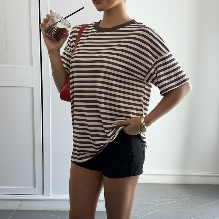 Damen Oversized Streifen-T-Shirt Drune