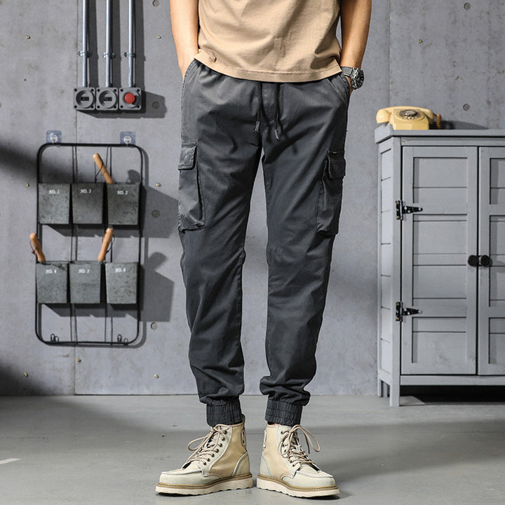 Herren Funktionale Cargo-Joggerhose mit elastischem Komfortbund, großzügigen Klapp-Utility-Taschen und gerippten Knöcheln Drune