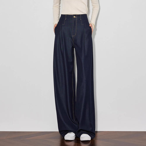 Damen Elegante Hohe Taillierte Wide-Leg Jeans Drune