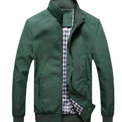 Herren Leichter Harrington-Blouson mit Stehkragen und kariertem Innenfutter Drune