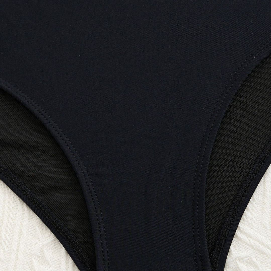 Damen Eleganter Tankini mit Halterneck und Goldakzenten Drune