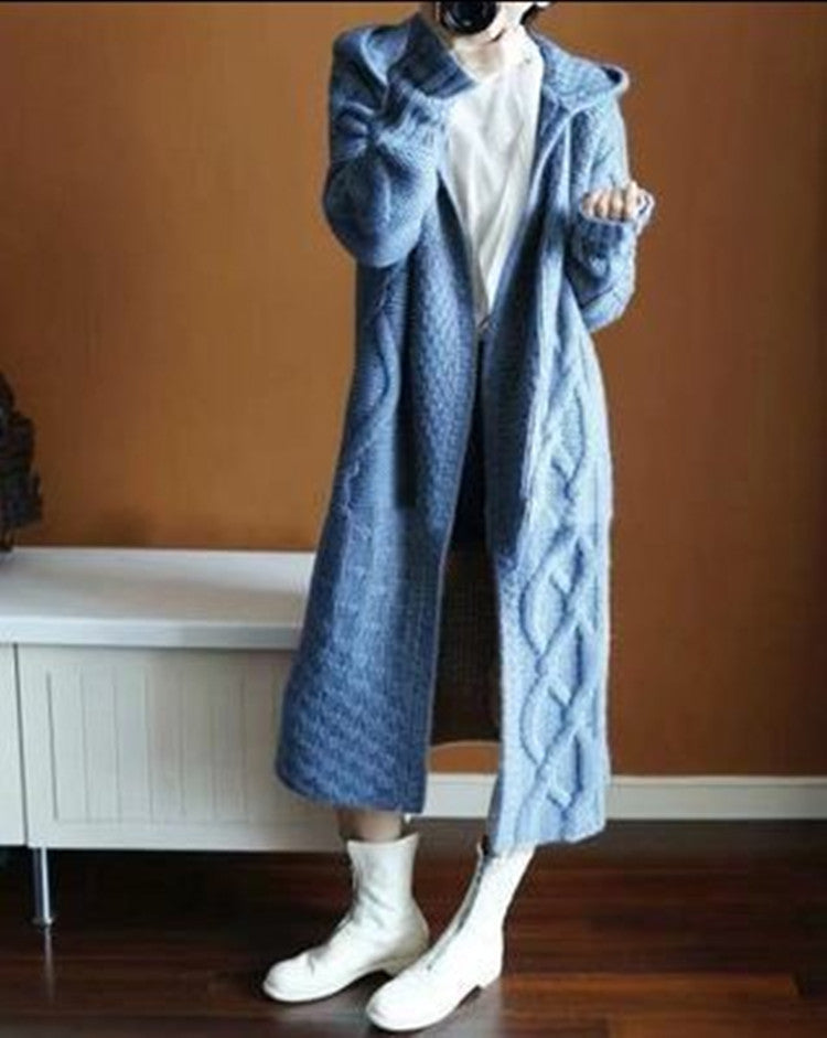 Damen Strickjacke mit Kapuze und strukturiertem Design Drune