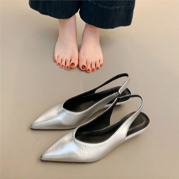 Damen Minimalistische spitz zulaufende Slingback‑Ballerinas aus Softlederoptik mit gepolstertem Fußbett Drune