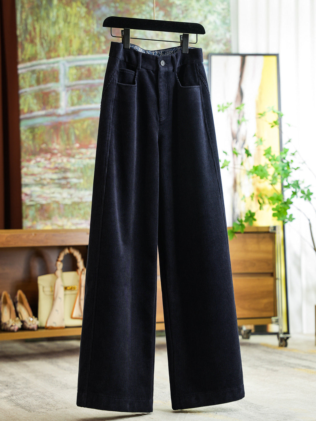 Damen Modische weit geschnittene Cordhose Drune