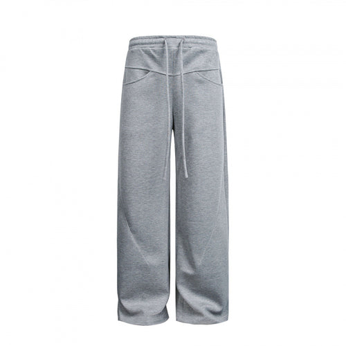 Damen Weite High‑Waist Relax-Sweat-Hose mit Kordelbund und dekorativen Schrittnahtlinien Drune