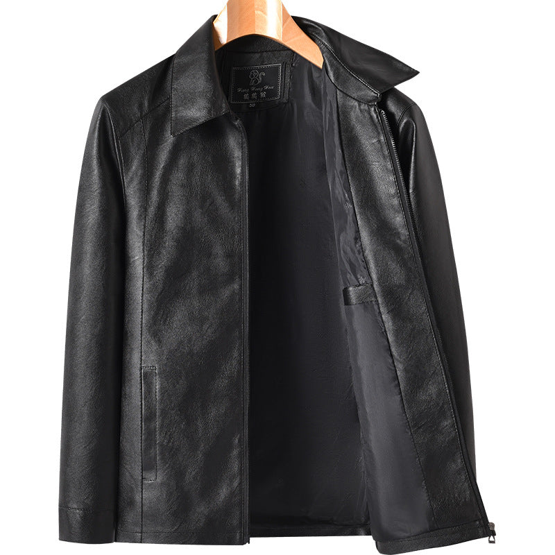 Herren Elegante Kunstlederjacke Drune