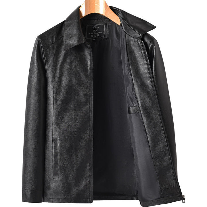 Herren Elegante Kunstlederjacke Drune