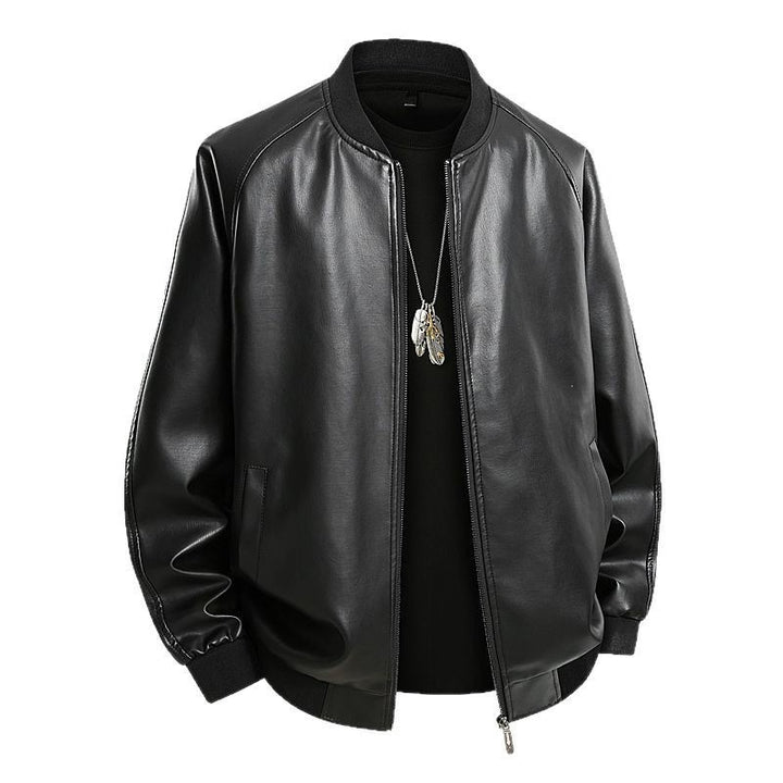 Herren Modische Leder Bomberjacke Drune