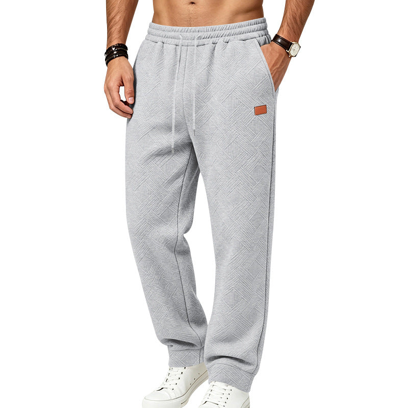 Herren Lässige strukturierte Jogginghose mit Kordelzug und Seitentaschen Drune