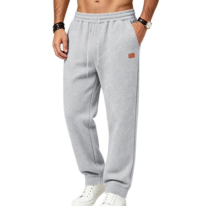 Herren Lässige strukturierte Jogginghose mit Kordelzug und Seitentaschen Drune