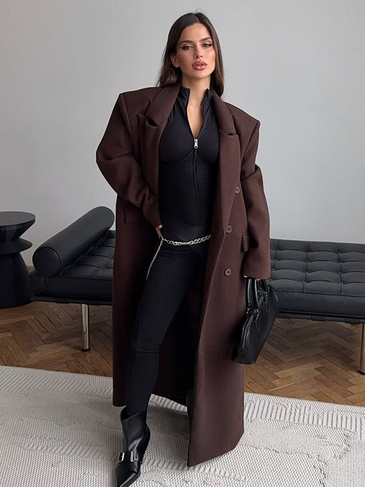 Damen Oversized Wollmantel Drune