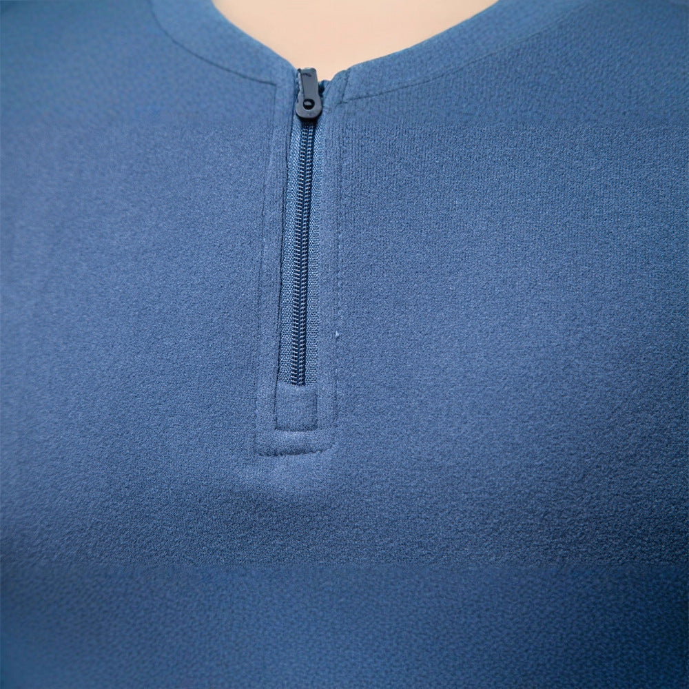 Herren funktionaler Sweatshirt mit hohem Kragen und kurzem Reißverschluss Drune