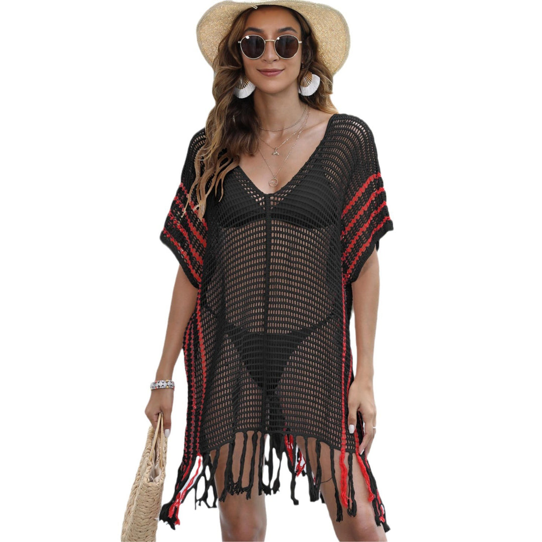 Damen luftiger Strandsarong mit fransigen Details Drune