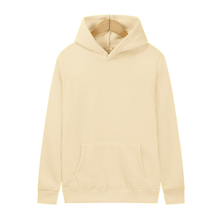 Unisex minimalistischer Kapuzenpullover ohne Reißverschluss mit innen angerautem French-Terry und integrierter Kängurutasche Drune