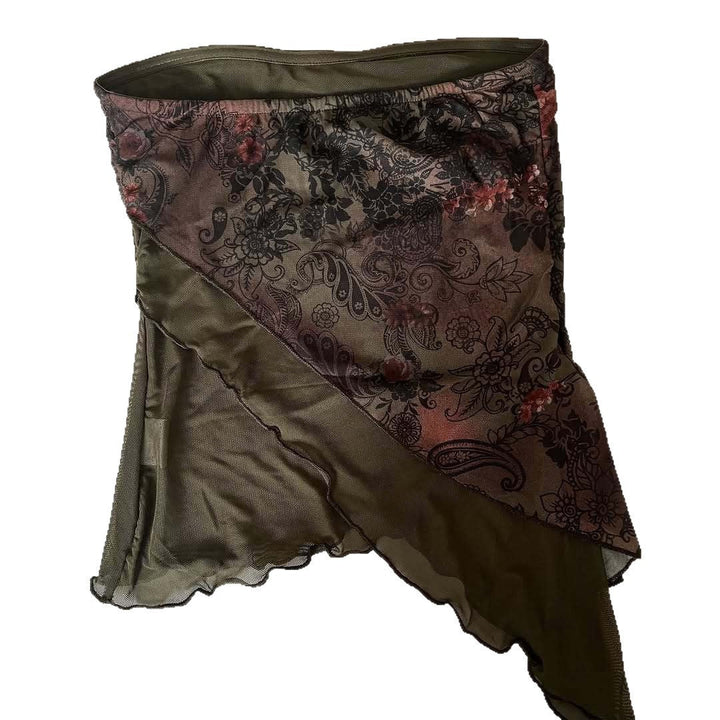 Damen Raffiniertes Oberteil mit floralem Design und asymmetrischem Schnitt Drune