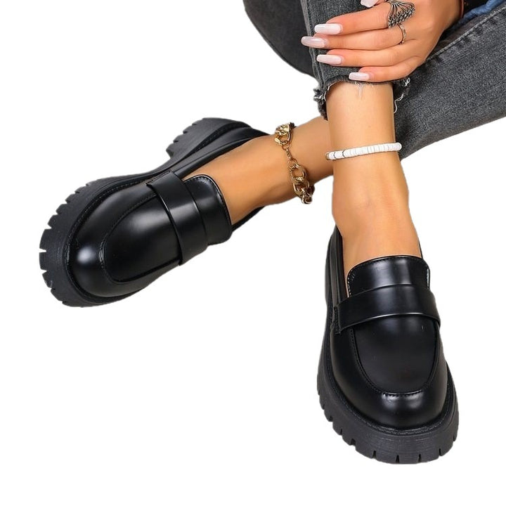 Damen nan klassische Loafer mit massiver Plateausohle und gepolstertem Komfortfußbett Drune