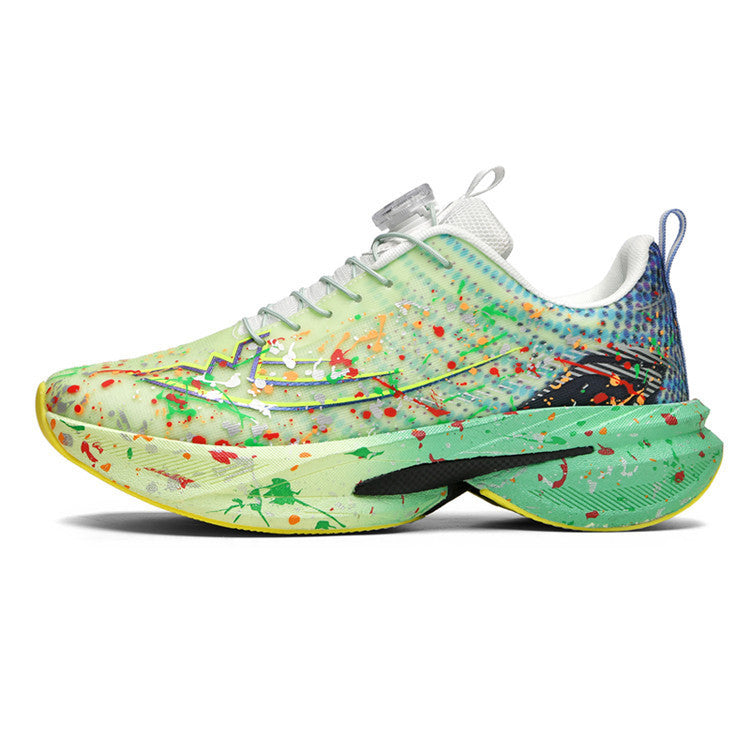 Unisex künstlerische Laufsneaker mit Spritzlack‑Design, reaktiver Hohlkern‑Dämpfung und Drehverschluss Drune