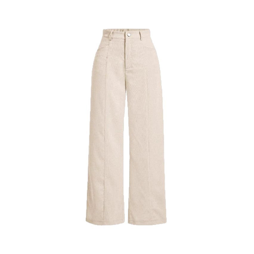 Damen weite High-Waist-Hosen Drune